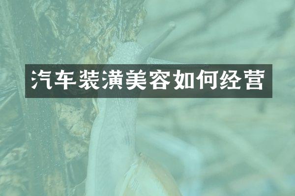 汽车装潢美容如何经营