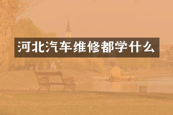 河北汽车维修都学什么