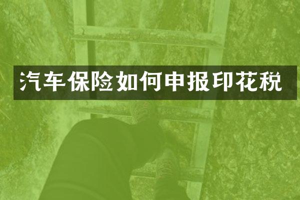 汽车保险如何申报印花税