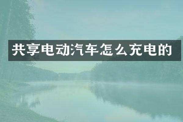 共享电动汽车怎么充电的
