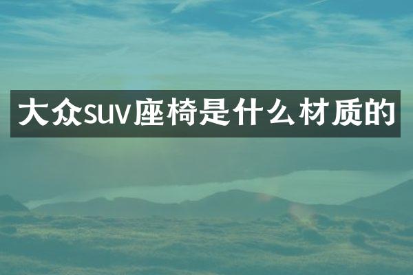 大众suv座椅是什么材质的