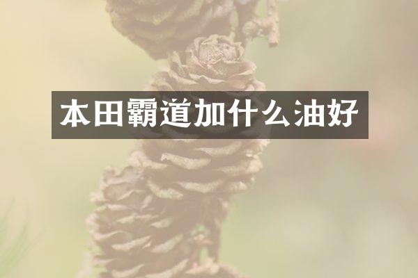 本田霸道加什么油好