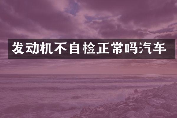 发动机不自检正常吗汽车