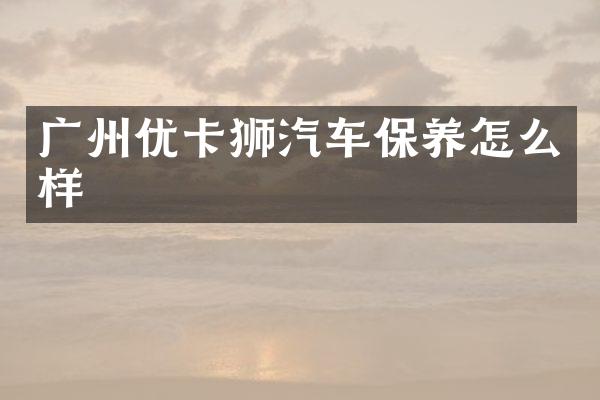 广州优卡狮汽车保养怎么样