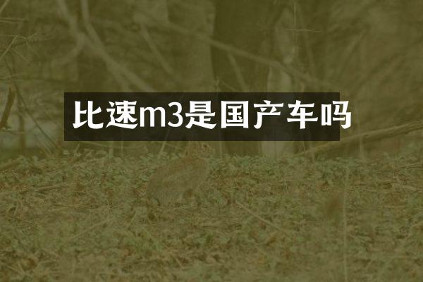 比速m3是国产车吗