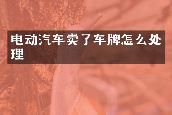 电动汽车卖了车牌怎么处理