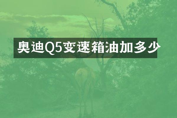 奥迪Q5变速箱油加多少