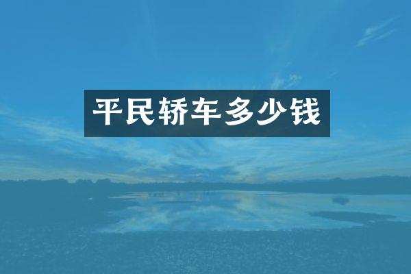 平民轿车多少钱