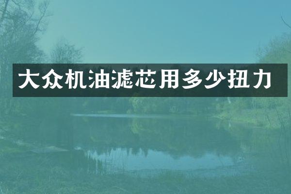 大众机油滤芯用多少扭力
