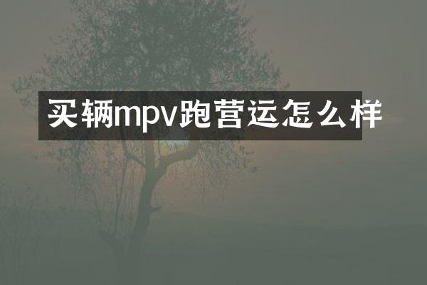 买辆mpv跑营运怎么样