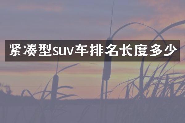 紧凑型suv车排名长度多少