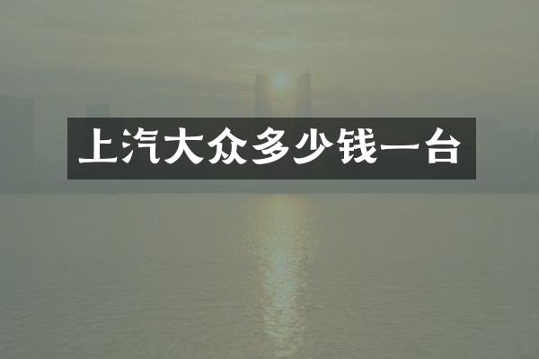 上汽大众多少钱一台