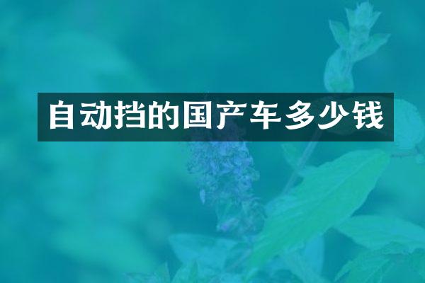 自动挡的国产车多少钱