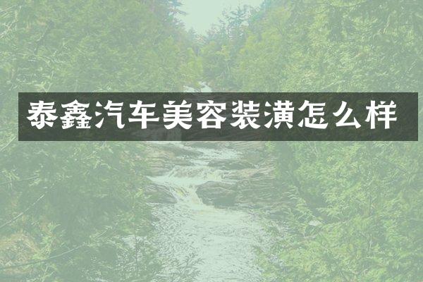 泰鑫汽车美容装潢怎么样