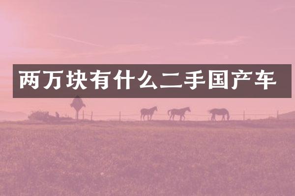 两万块有什么二手国产车