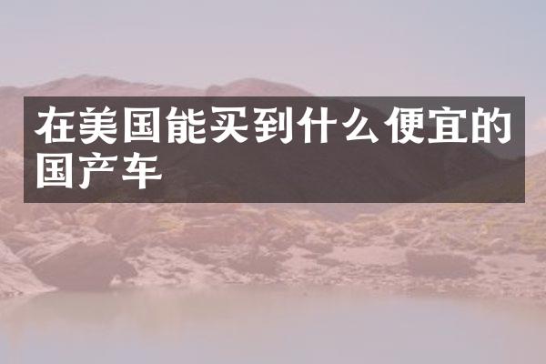 在美国能买到什么便宜的国产车