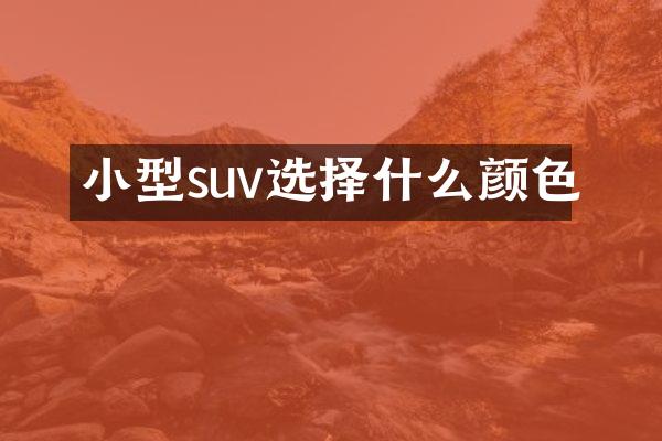 小型suv选择什么颜色