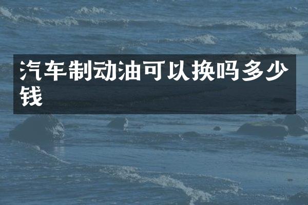 汽车制动油可以换吗多少钱