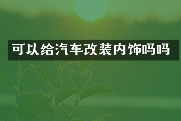 可以给汽车改装内饰吗吗