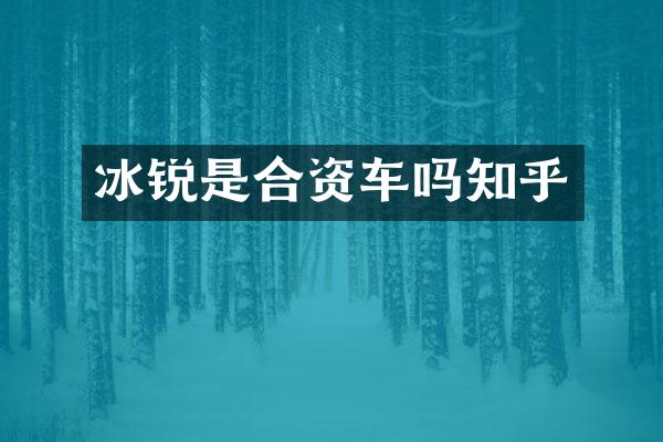 冰锐是合资车吗知乎