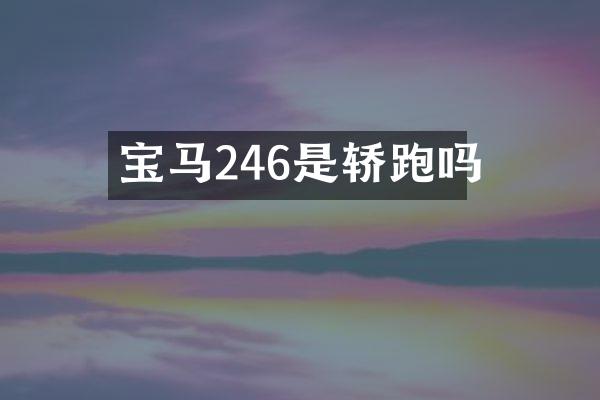 宝马246是轿跑吗