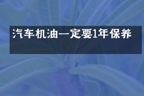 汽车机油一定要1年保养吗
