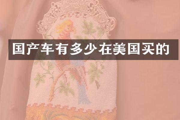国产车有多少在美国买的