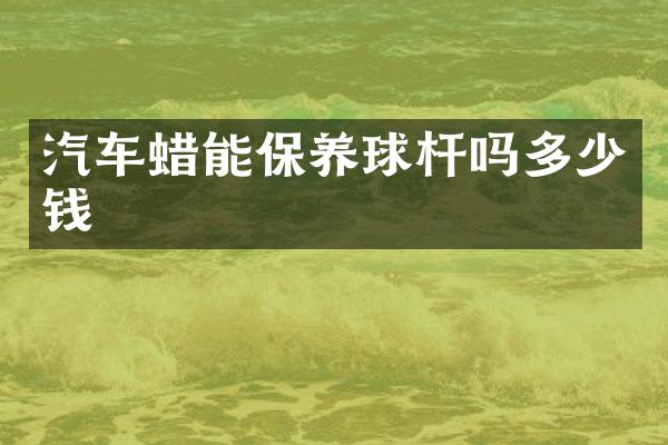 汽车蜡能保养球杆吗多少钱