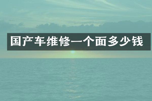 国产车维修一个面多少钱