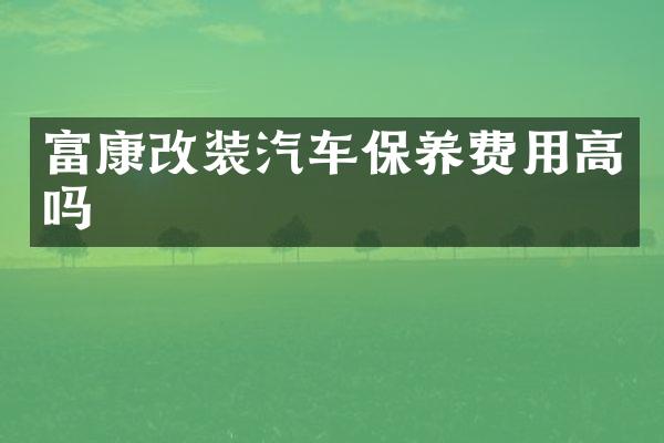 富康改装汽车保养费用高吗