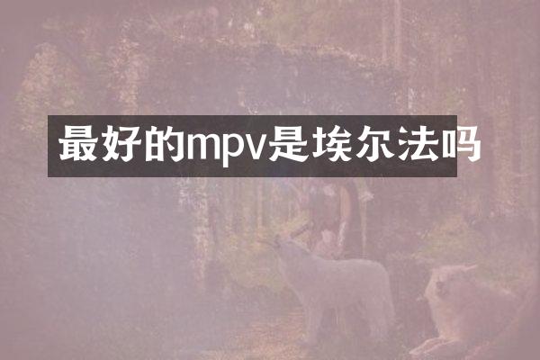 最好的mpv是埃尔法吗