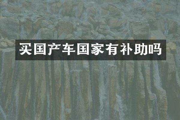 买国产车国家有补助吗