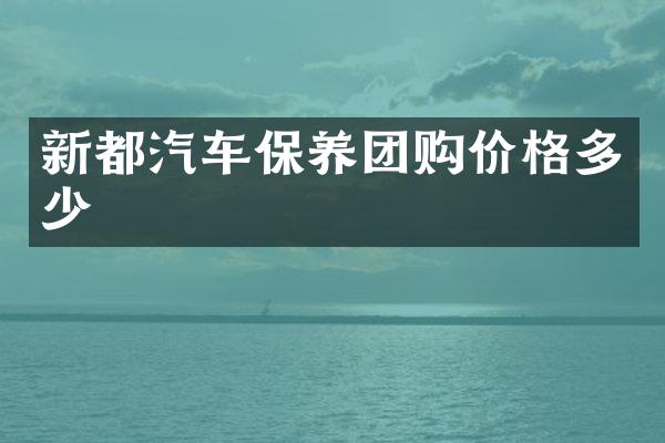 新都汽车保养团购价格多少
