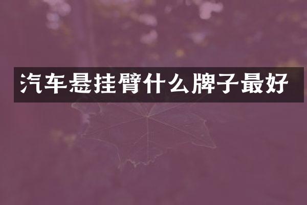 汽车悬挂臂什么牌子最好