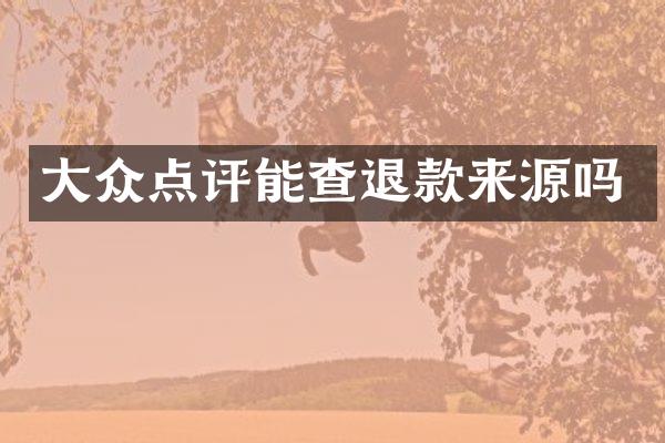 大众点评能查退款来源吗