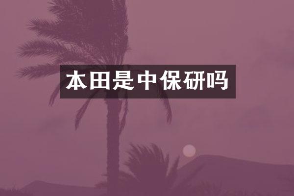本田是中保研吗