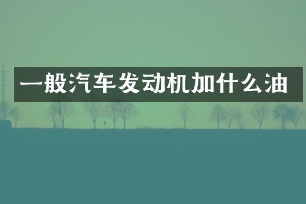 一般汽车发动机加什么油
