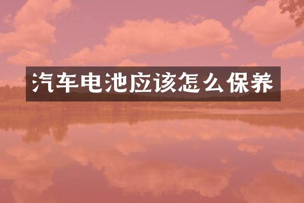 汽车电池应该怎么保养