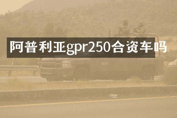 阿普利亚gpr250合资车吗