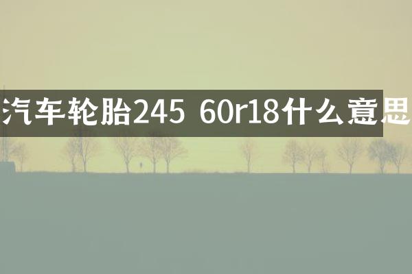 汽车轮胎245 60r18什么意思