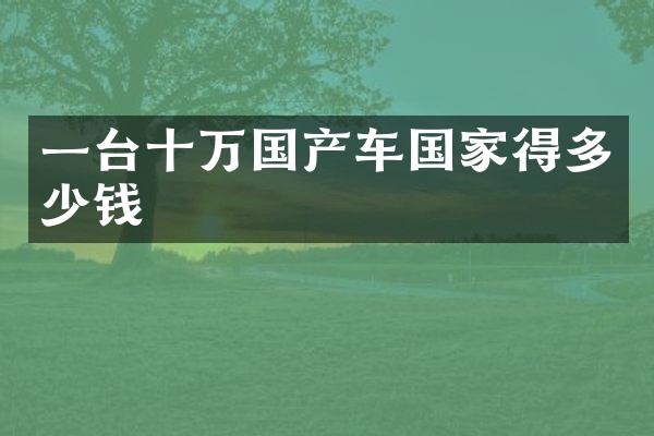 一台十万国产车国家得多少钱