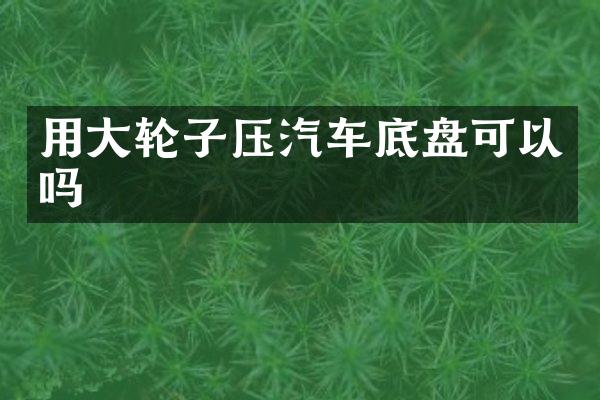 用大轮子压汽车底盘可以吗