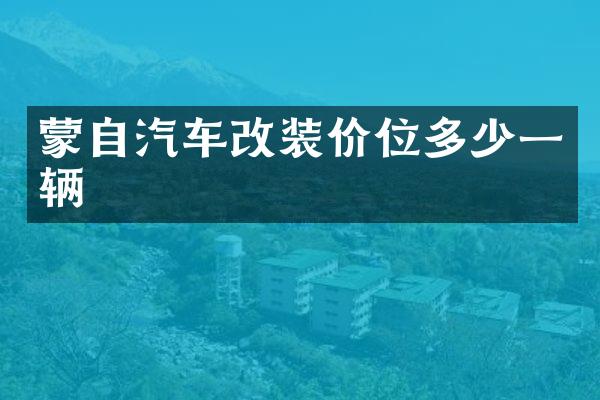 蒙自汽车改装价位多少一辆