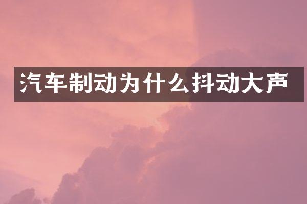 汽车制动为什么抖动大声
