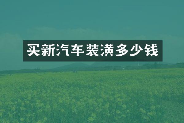 买新汽车装潢多少钱