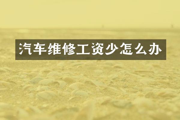 汽车维修工资少怎么办