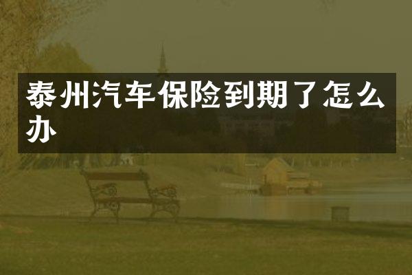泰州汽车保险到期了怎么办