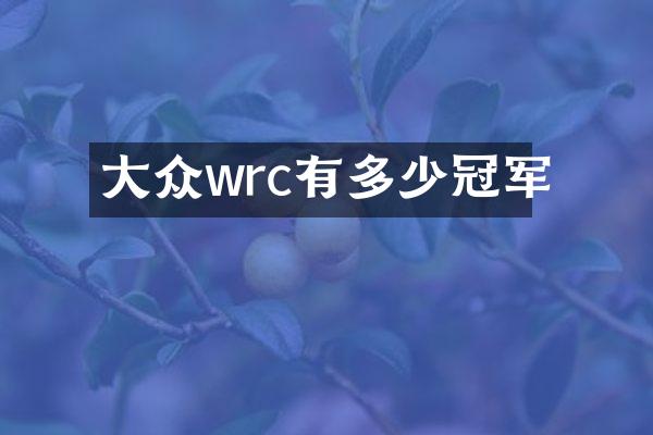 大众wrc有多少冠军