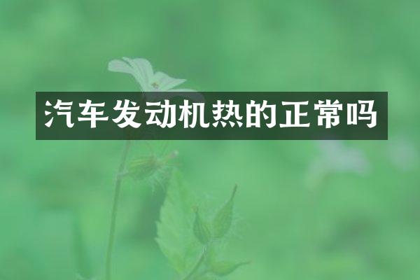 汽车发动机热的正常吗