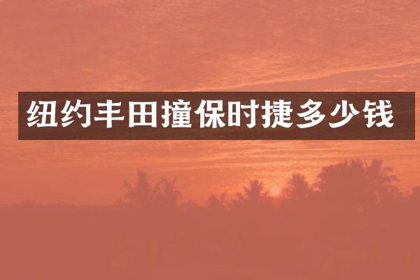 纽约丰田撞保时捷多少钱
